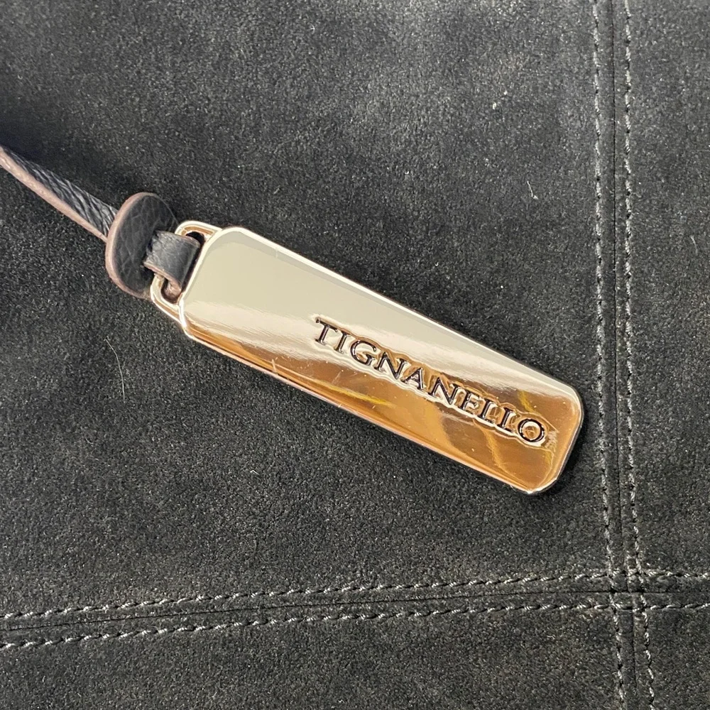 Tignanello Women's Black Suede Shoulder Bag - Picture 16 of 16